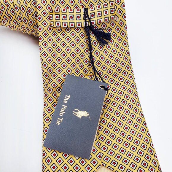 Polo Ralph Lauren Vintage Neck Tie Silk Italy Geometric Men's 56" NWT - Picture 11 of 11